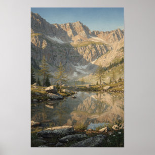 Affiche de paysage de cirque glaciaire et de tarn