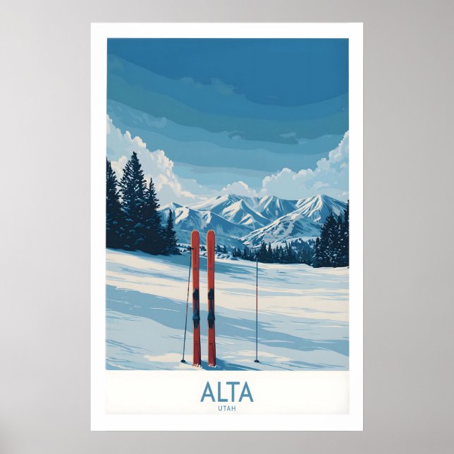 Affiche de paysage de montagne hivernal de l'Utah  (Devant)