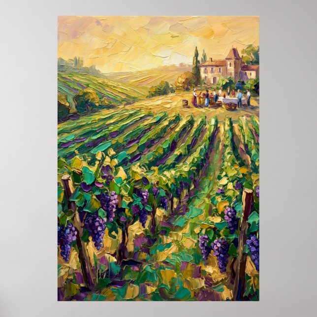 Affiche de paysage de vignoble toscan (Devant)