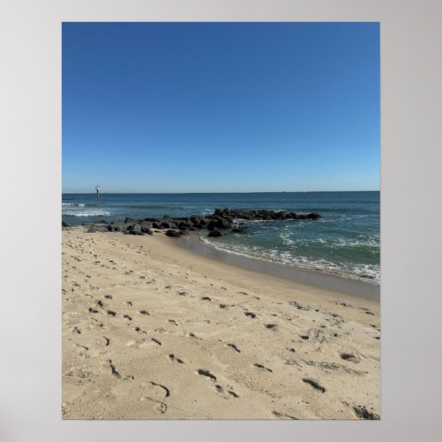 Affiche de paysage d'eau de plage (Devant)