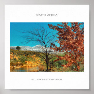 Affiche de paysage d'hiver d'automne en Afrique du