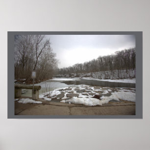 Affiche de paysage d'hiver de ruisseau