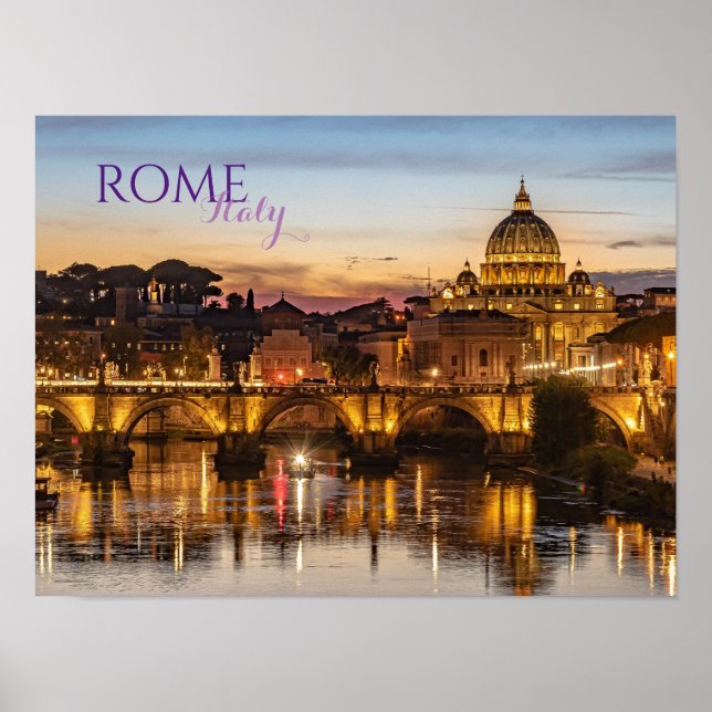 Affiche de paysage panoramique de Rome Italie (Devant)
