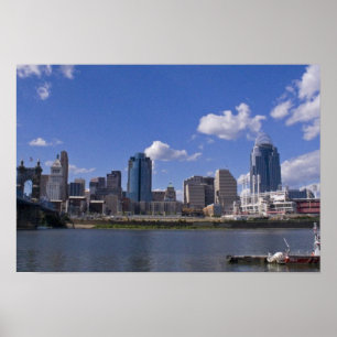 Affiche de paysage urbain de Cincinnati