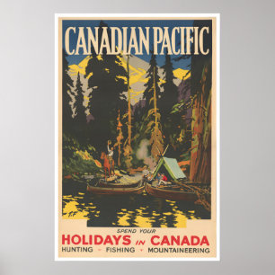 Affiche de pêche Canada Art de chasse Impression S