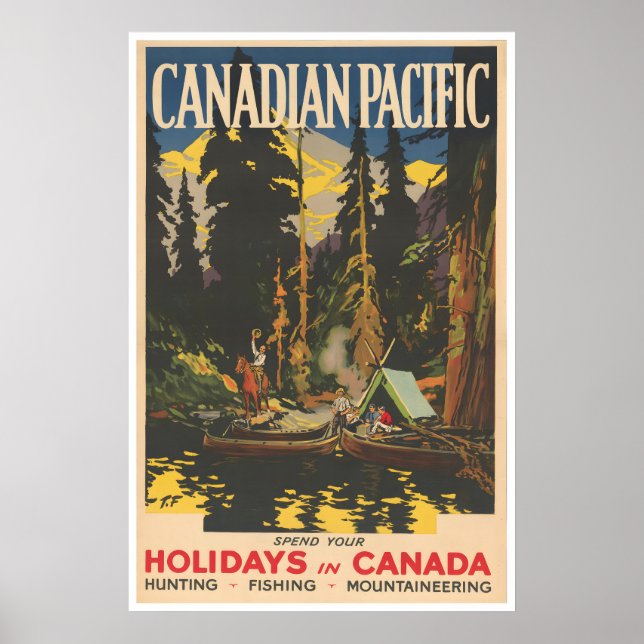 Affiche de pêche Canada Art de chasse Impression S (Devant)