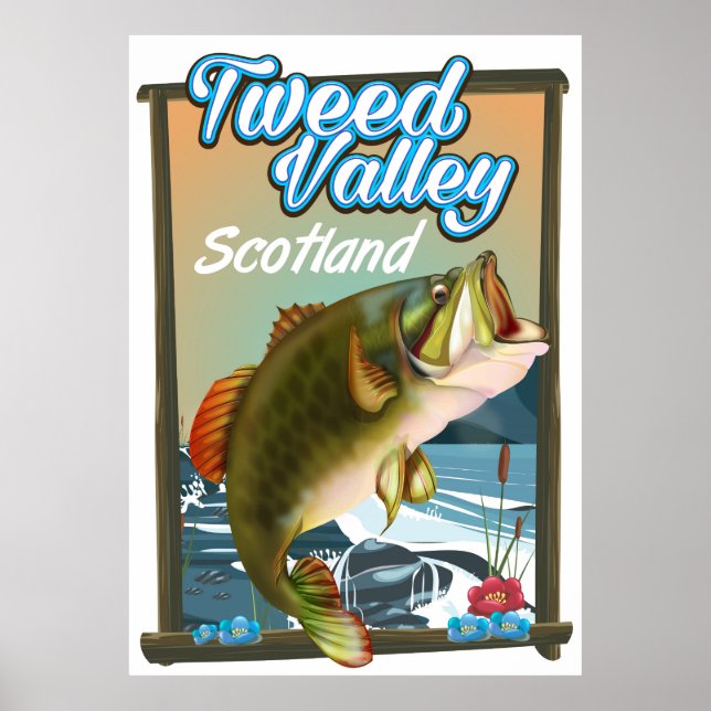 Affiche de pêche de la vallée de Tweed en Écosse (Devant)