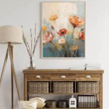 Affiche de peinture à l'huile florale vintage