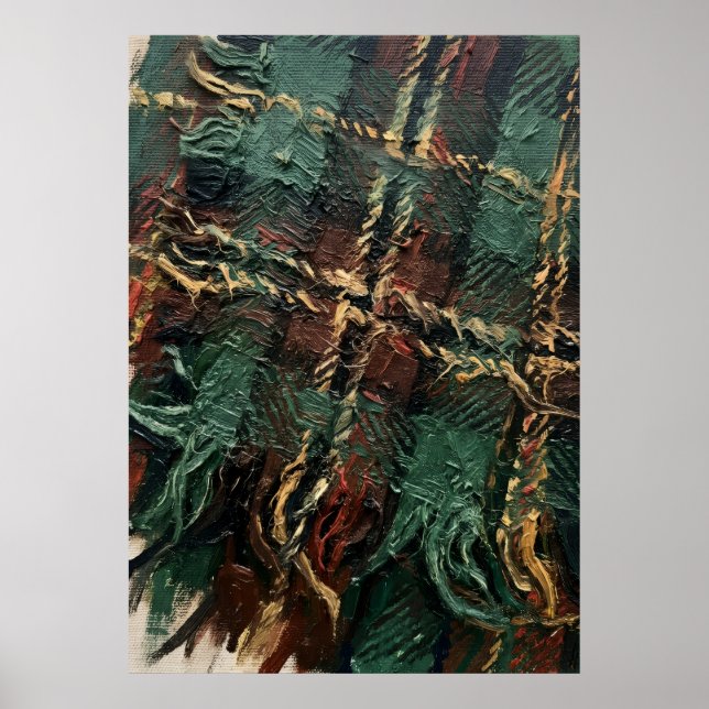 Affiche de peinture à l'huile texturée expressionn (Devant)