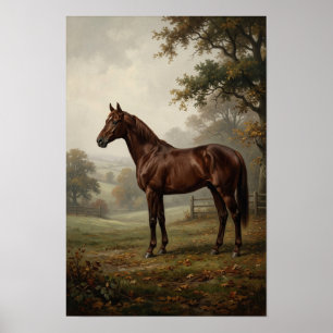 Affiche de peinture de cheval vintage