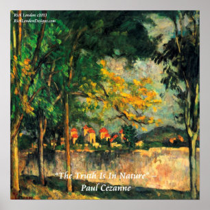 Affiche de peinture et citation de Paul Cezanne su