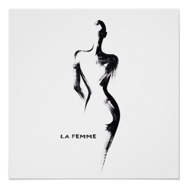 Affiche de peinture simple gouache La Femme 01 (Devant)