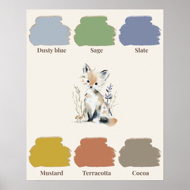 Affiche de pépinière de couleurs de bois (Devant)