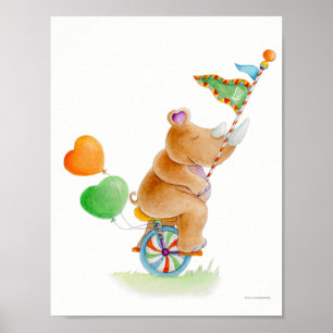 Affiche de pépinière de rhinocéros monocycle de ci