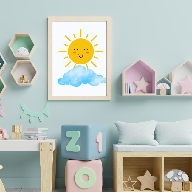 Affiche de pépinière Soleil et nuages (Créateur téléchargé)
