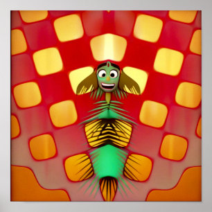 Affiche de personnage de fantaisie de poisson de d