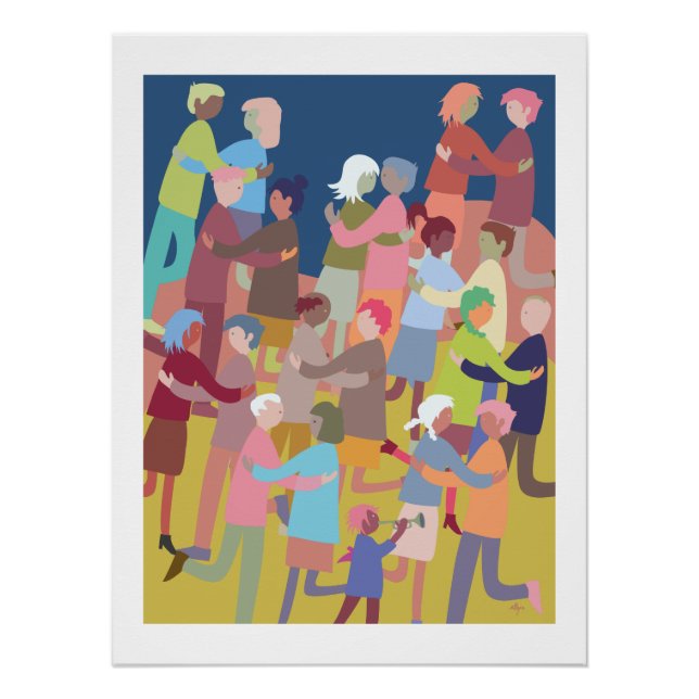Affiche de personnes colorées dansant (Devant)