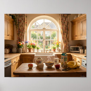 Affiche de petit déjeuner de cuisine de cottage en