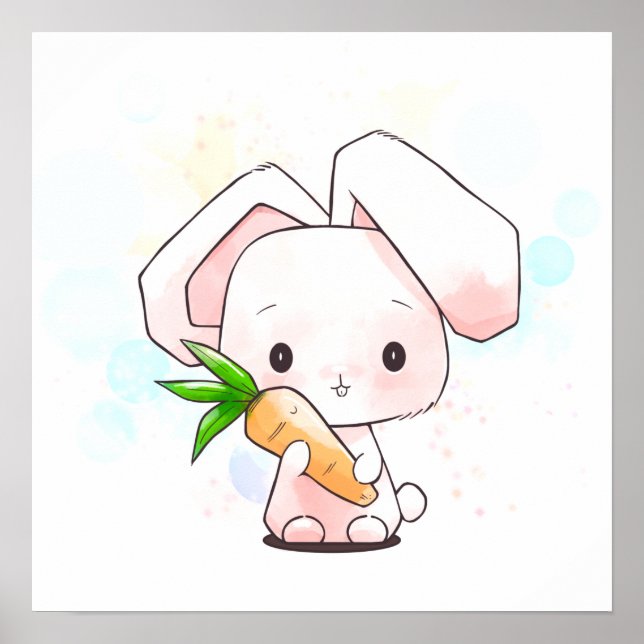 Affiche de petit lapin mignon (Devant)