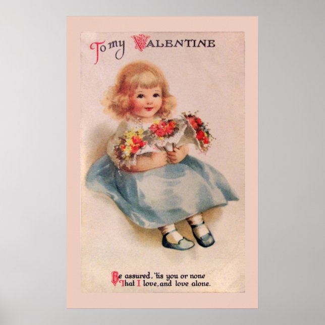 Affiche de petite fille aux fleurs (Devant)