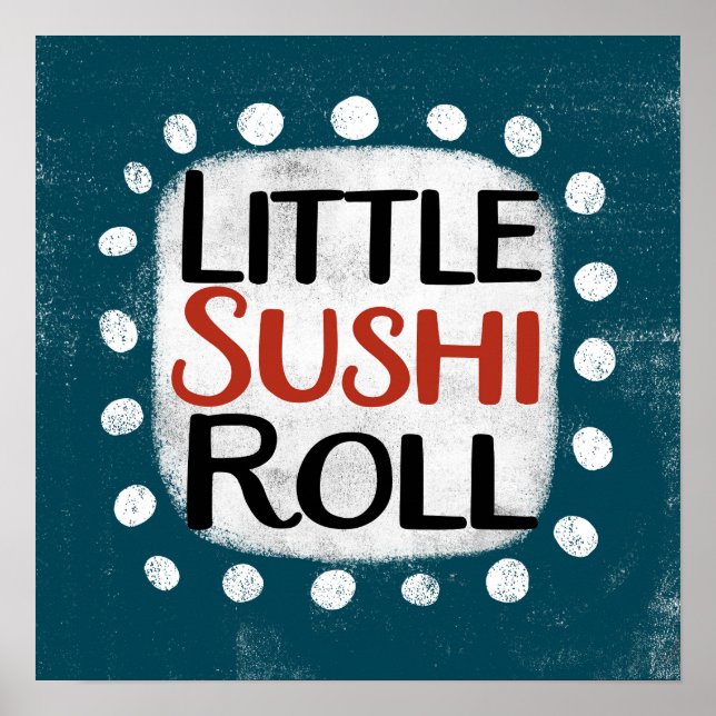 Affiche de petite roulade de sushi décoration mura (Devant)
