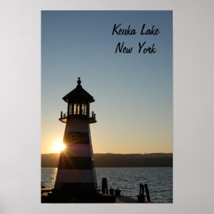 Affiche de phare de lac Keuka