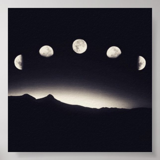 Affiche de phase de la lune (Devant)