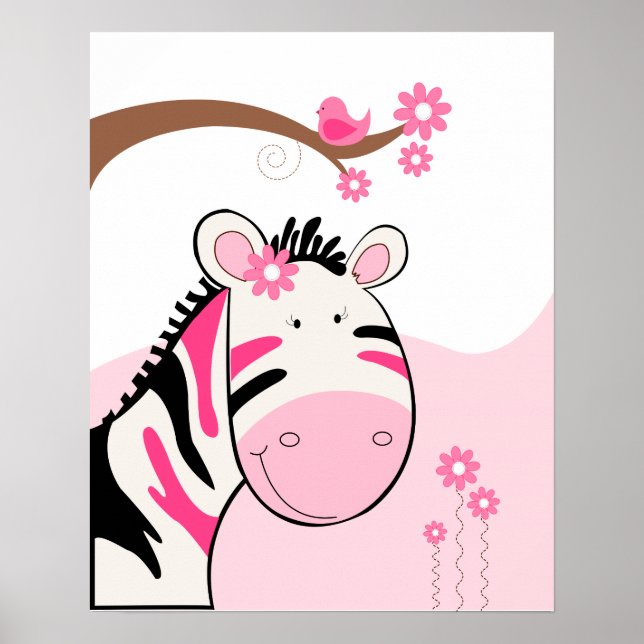 Affiche de Phoebe le zèbre (noir/rose) (Devant)