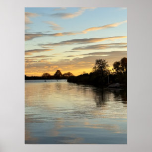 Affiche de photo de coucher de soleil sur l'étang