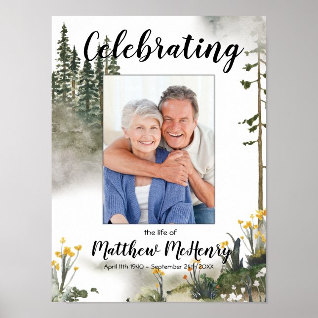 Affiche de photo de funérailles pour célébration d (Devant)