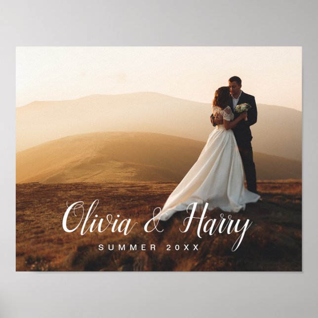 Affiche de photo de mariage moderne élégante (Devant)