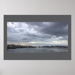 Affiche de photo de paysage aquatique par temps nu