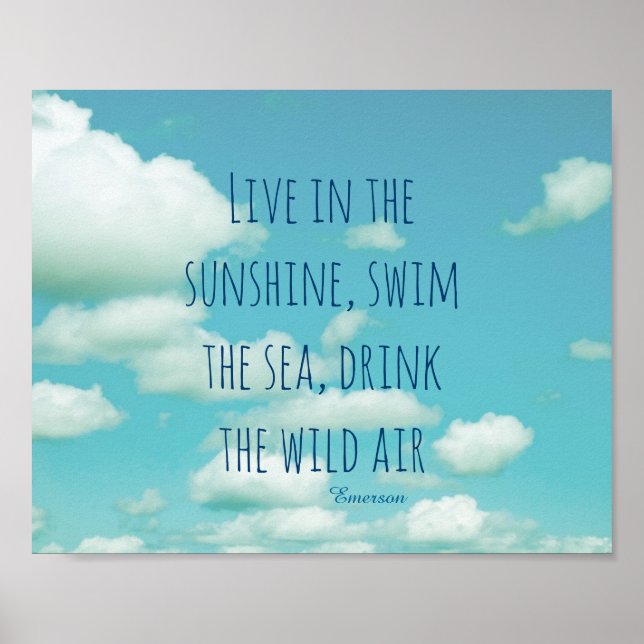 affiche de photo nature ciel bleu avec citation Em (Devant)
