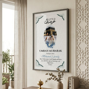 Affiche de photo personnalisée Umrah Mubarak Poste
