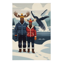 Affiche de photobombing de baleines d'Alaska