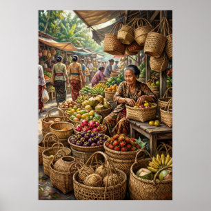 Affiche de photographie de marché tropical
