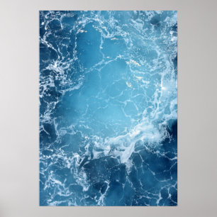 Affiche de photographie de vagues de l'océan bleu