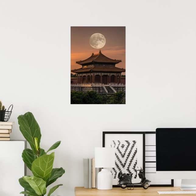 Affiche de photographie du temple chinois au couch (Bureau à domicile)