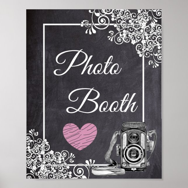 Affiche de photomaton de mariage à l'aspect tablea (Devant)