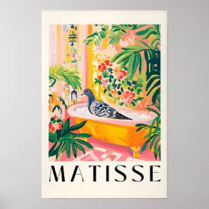 Affiche de pigeon dans une baignoire, Art mural de