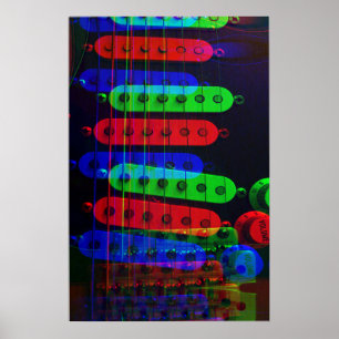 Affiche de pile de collectes de guitare