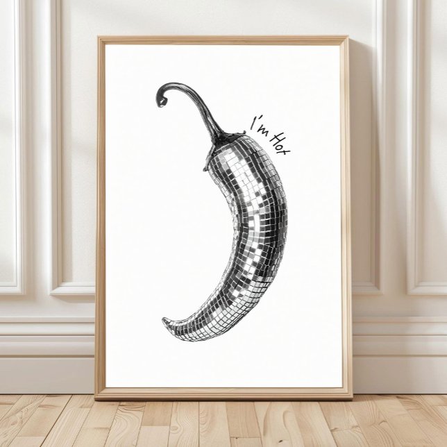 Affiche de piment noir et blanc, boule disco de pi (Créateur téléchargé)