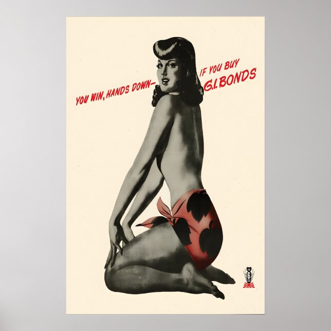 Affiche de pin-up fille USA WWII, Acheter des obli (Devant)