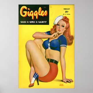 Affiche de pin-up vintage des années 1940 & Toile 
