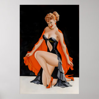 Affiche de pin-up vintage des années 1940 & Toile 