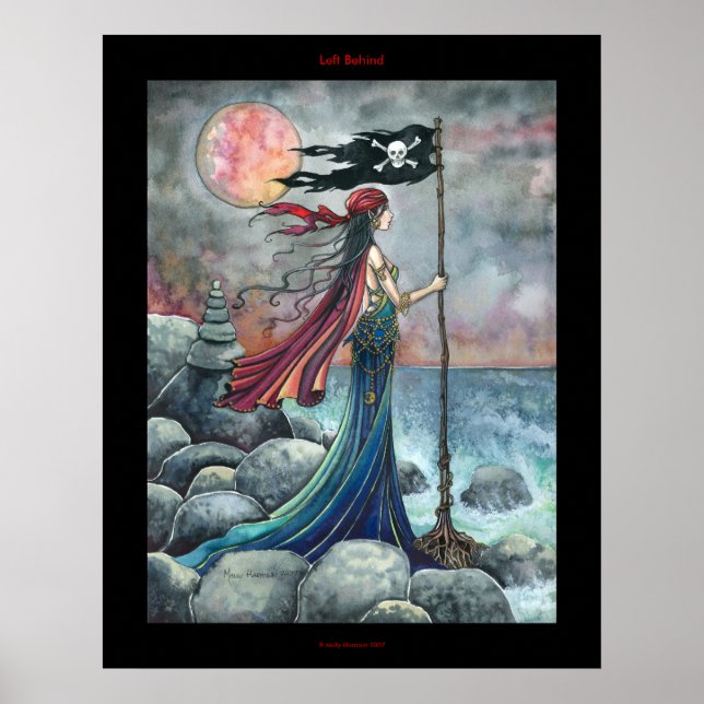 Affiche de pirate gothique laissée derrière - Art  (Devant)