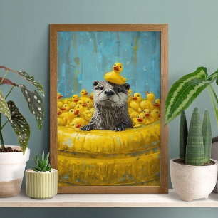 Affiche de Piscine Canard en Caoutchouc Loutre Drô