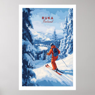 Affiche de piste de ski en Finlande 1