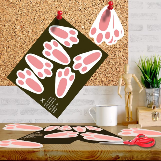 Affiche de pistes de lapin de Pâques prêtes à déco (Créateur téléchargé)