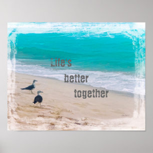 affiche de plage avec citation art original